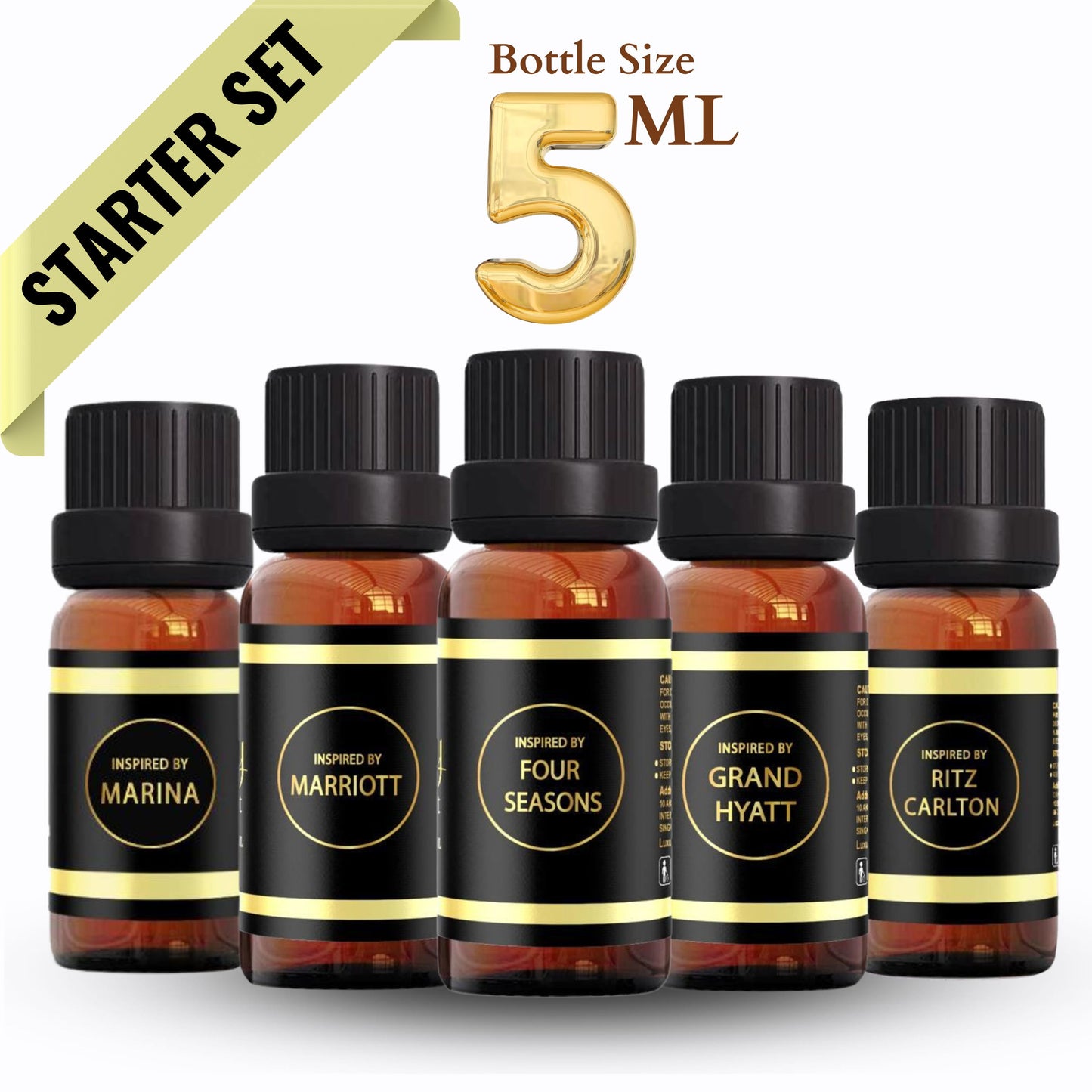 STARTER SET - BUNDLE OF 5 X 5ML Hotel-Inspired Essential Oils