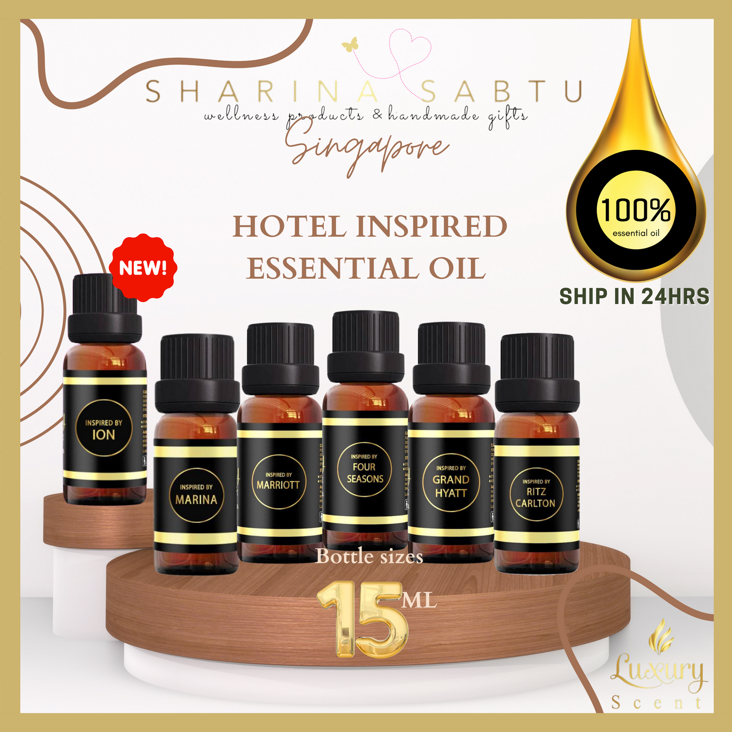 15ml GRAND HYATT Hotel-Inspired Essential Oils