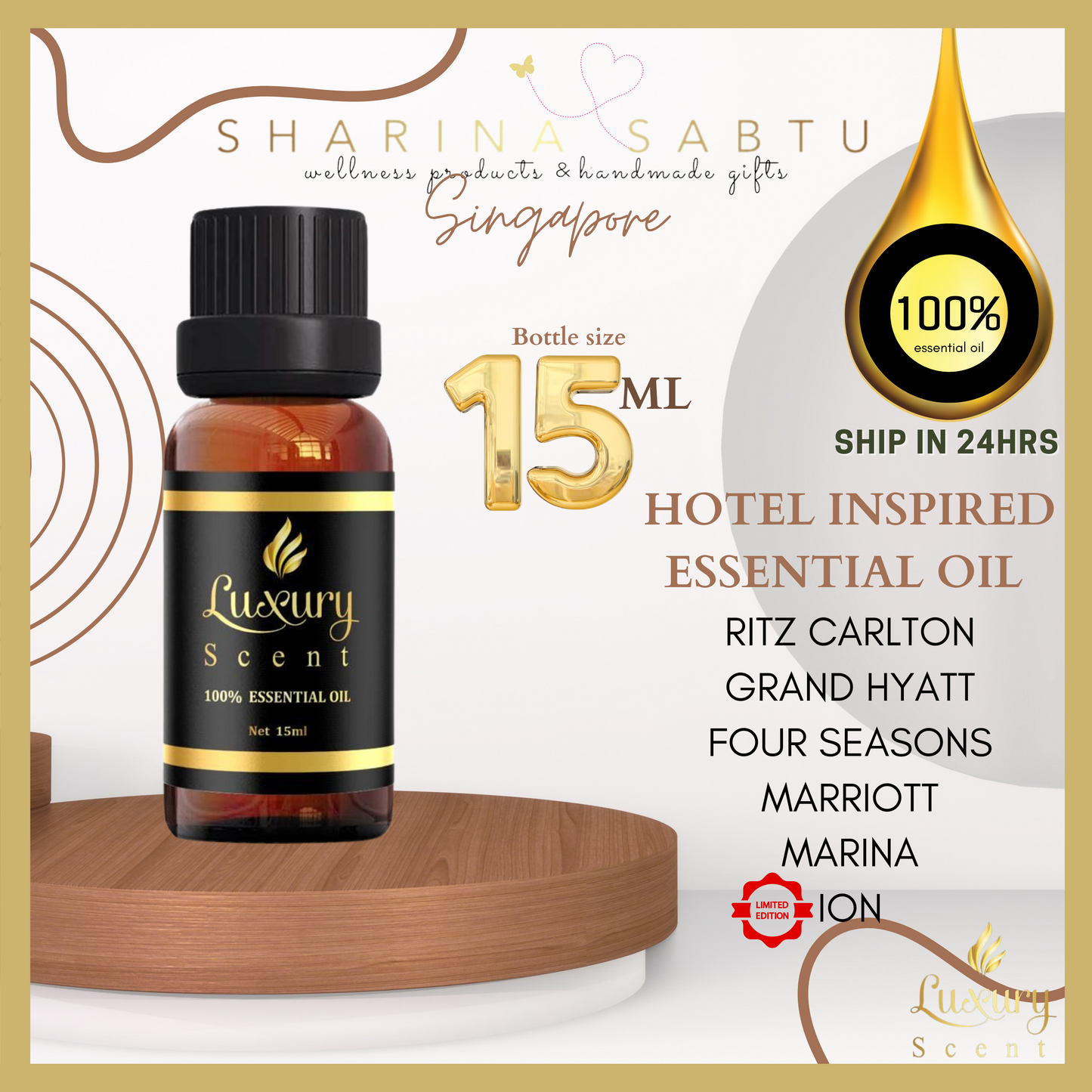 15ml MARINA Hotel-Inspired Essential Oils
